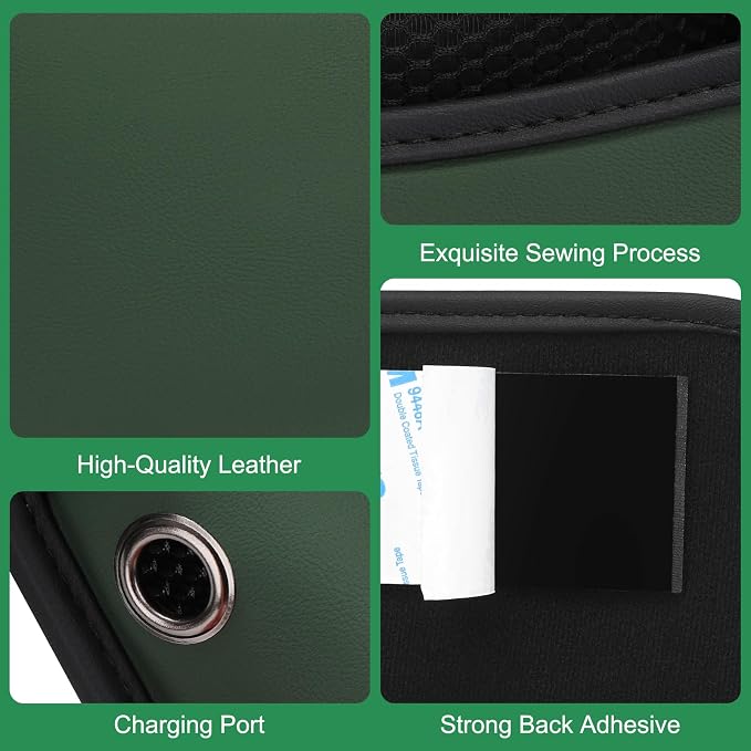 Accmor Universal Car Pocket Organizer - PU Leather Pouch for Seat, Door, Window, Console - Holder for Cards, Trash, Cell Phone, Sunglasses - Image 8