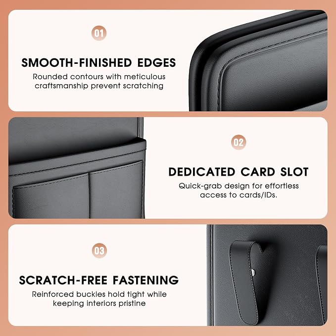 LEIWOOR Car Door Organizer & Cup Holder Storage Pouch for Sedan SUV Truck | Portable Foldable Multi-Pocket Pouch, Durable, Easy Install, Large Capacity Multifunctional Car Interior Storage Accessory - Image 4