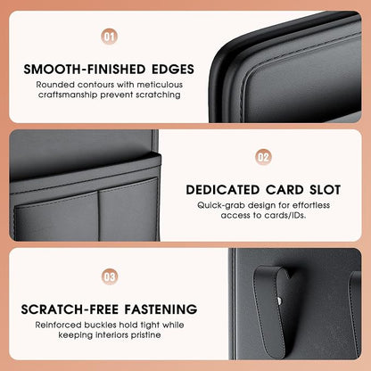 LEIWOOR Car Door Organizer & Cup Holder Storage Pouch for Sedan SUV Truck | Portable Foldable Multi-Pocket Pouch, Durable, Easy Install, Large Capacity Multifunctional Car Interior Storage Accessory - Image 4