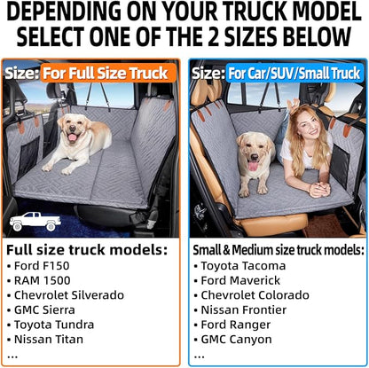Hard Bottom Dog Car Seat Cover for Full-Size Trucks,Back Seat Extender | Strong Support,More Rest Space,Waterproof, Scratch Resistant,Car Seat Protector,Dog Hammock for Full-Size Truck - Image 2