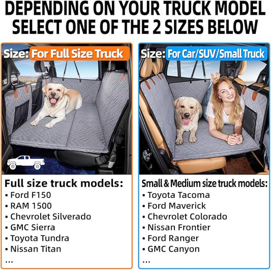 Hard Bottom Dog Car Seat Cover for Full-Size Trucks,Back Seat Extender | Strong Support,More Rest Space,Waterproof, Scratch Resistant,Car Seat Protector,Dog Hammock for Full-Size Truck - Image 2