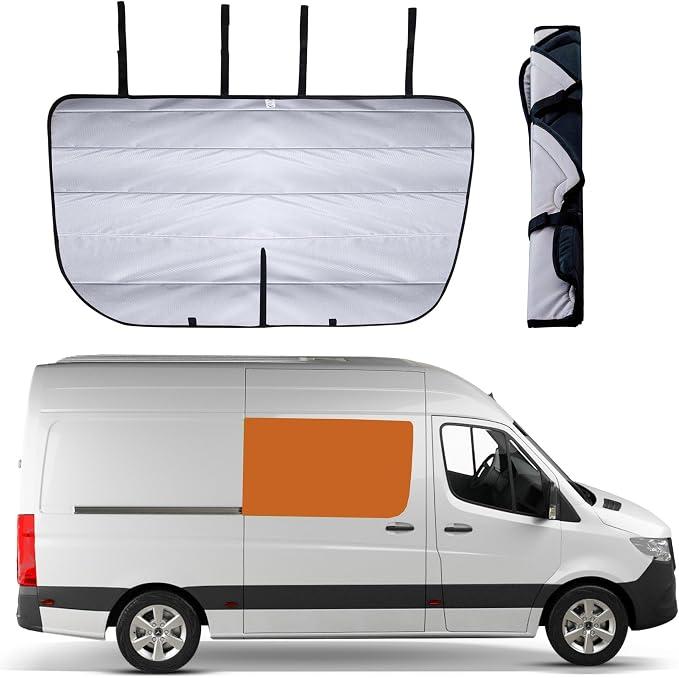 Living in a Bubble Insulated Blackout Sliding Door Window Cover for Mercedes Sprinter Van Year 2007-2026, NCV3 & VS30 (Bare Metal Frame) by LivinginaBubble
