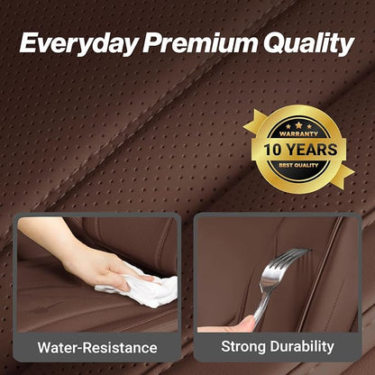 Coverland Premium Custom Fit Truck Car Seat Covers Front Seats Waterproof | Airbag Compatible Non-Slip Seat Cover for Sierra Silverado 1500, 2500, 2500HD, 3500, 3500HD [Dark Brown - Size Chart A30] - Image 7