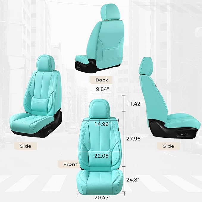 Coverado Car Seat Covers, Seat Covers for Cars, Waterproof Leather Auto Seat Protectors, Leather Car Seat Cushion, Car Interiors Accessories Universal Fit for Most Cars - Image 3