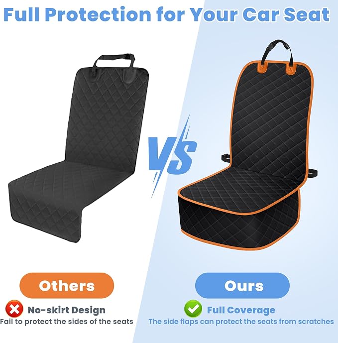 ELONGRIVER Dog Car Seat Covers, Waterproof Front Seat Cover | Scratch-Proof, Nonslip Pet Passenger Seat Cover Protector, Universal Fit for Cars Trucks SUVs, Large Size 1 Pack - Image 5
