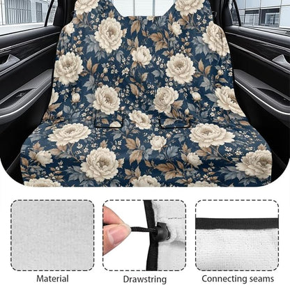 Vintage Flower Print Car Back Seat Cover, Universal Fit Rear Seat with Rear Split Bench, Seat Protector for Dogs Kids, Auto Interior Accessories for SUV Sedan Van - Image 6