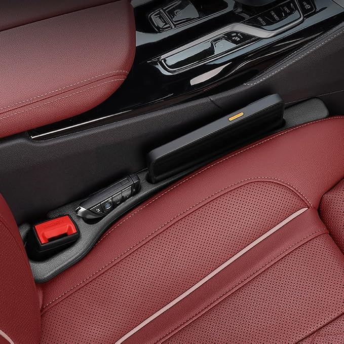 YLXGT Car Seat Gap Filler Organizer Universal for Car SUV Truck Accessories Seat Gap Plug Blocker with Storage Slot Black 2 Pack - Image 2