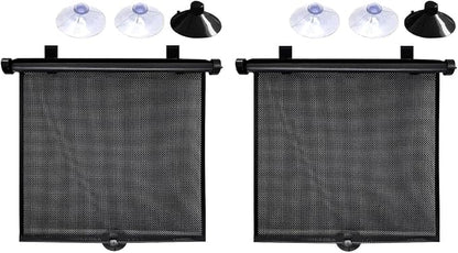 2PCS Car Windshield Sunshade for Baby, 18"×15" Retractable Car Window Sun Shade Protection Cover with Suction Cups, Auto Side Window Shades for Blocking Heat & UV Rays Glare (Black) by Unknown