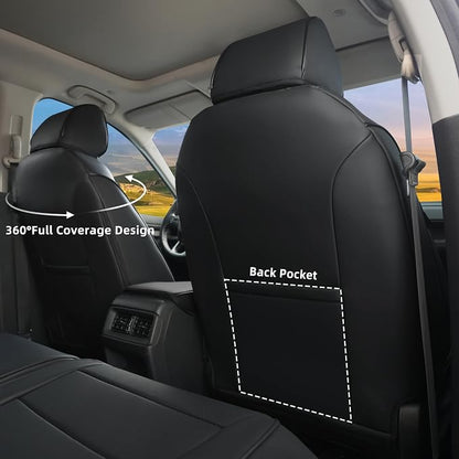Lolcar CRV Seat Covers Custom Fit for Honda CRV 2023 2024 2025 2026 Leather Car Seat Cover Full Set for Trucks SUV,Waterproof Car Seat Cushion,Faux Leather (Black) - Image 3