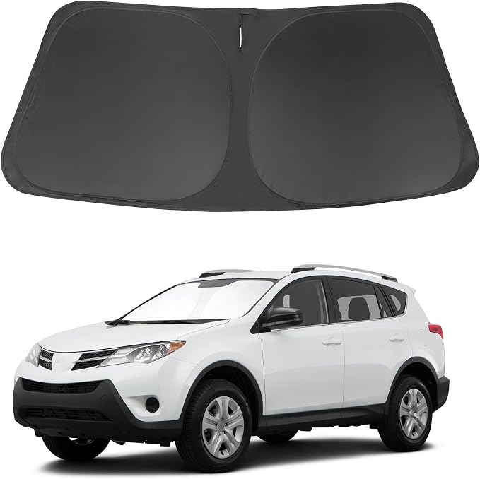 Windshield Sun Shade for 2013-2018 Toyota RAV4 Accessories | Full covered, Foldable & Durable, Block UV Rays, Reduce Heat, Easy to install, Keep Car Cooler by LHFLIVE