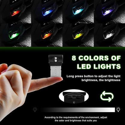 2 PCS Mini USB LED Light, 8 Colors RGB Car USB LED Interior Atmosphere Light, Adjustable Brightness Smart Laptop Keyboard Home Office Decoration Night Lamp, Car Accessories - Image 3