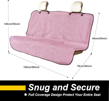 Back Seat Cover for Car Trucks Van SUV Jeep,Waterproof Rear Bench Towel Seat Covers for Dogs and Kids,Automotive Backseat Protector (Pink) - Image 4