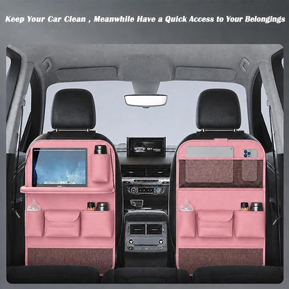 Car Seat Organizers,Multi-functional Back Seat Protectors, Storage Pouches, and Tray Holders (for Cars, Kids, Seat Back and Rear Seats)（Pink 1 Pcs） - Image 3