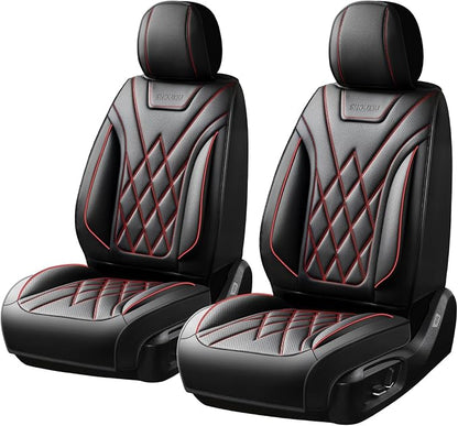 for Subaru WRX 2015-2025 2026 Car Seat Covers, Front Pair, Redline | Luxury Full Coverage Leather Seat Protectors, Waterproof Breathable, Non-Slip, Easy to Install, Airbag Compatible, All-Season - Image 9
