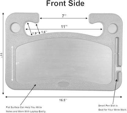 Steering Wheel Tray,Car Table Food Trays for Eating,Laptop Mount,Cars Desk for Driver,Fit Most Auto Vehicle Steering Wheels (Gray, Medium) - Image 2