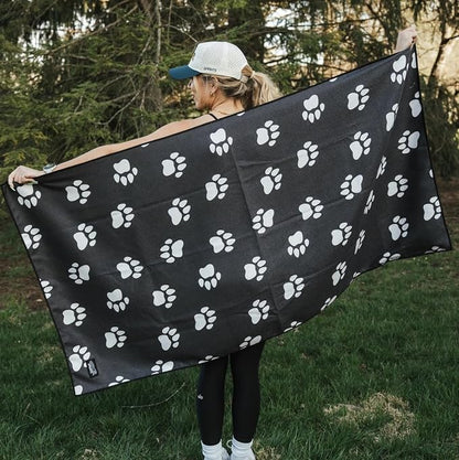 Sprints Athletic Running Towel, Full-Sized, Car Seat Cover - Performance Microfiber (Paw Prints & PR's w/Snaps) - Image 8
