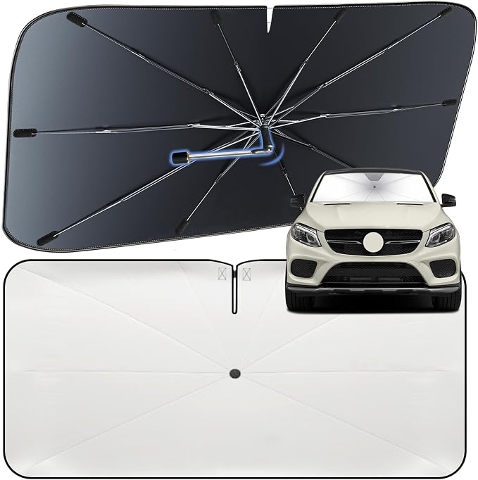 Windshield Sun Shade Umbrella for Benz GLE-Class 2012-2019 Front Window | Heat-Reflective Window Shade, Umbrella Sunshade Cover Blocks Heat, Protects Interior, Vehicle-Specific Precision Fit by Fshaanys