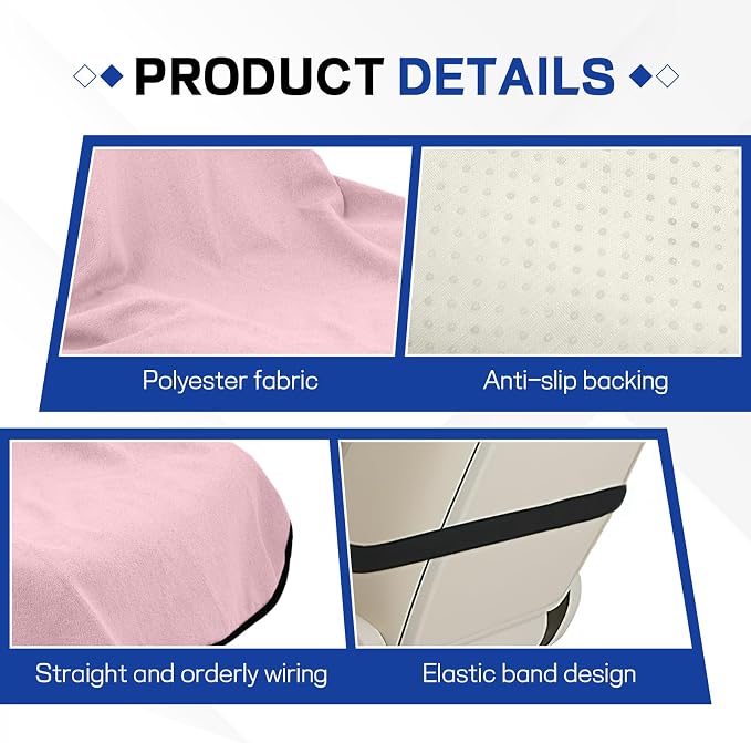 Waterproof Car Towel Seat Cover, Sweating Non Slip Car Seat Cover Protector for Gym Workout, Running, Swimming, Beach and Hiking, Machine Washable, Universal Fit for Front Seats (Pink) - Image 3