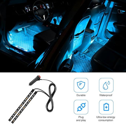 Car LED Strip Light, 12V 24 LED Vehicle Under Dash Neon Ambient Night Decor Lamp with Cigarette Lighter Plug, Automotive Interior Lighting Accessories, Universal for SUV Truck Sedan (Ice Blue) - Image 5