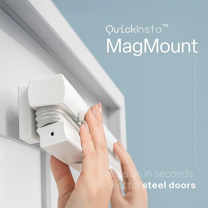 REGAL estate Strong Hold Magnetic Door Mini Blinds, White, 25 x 84 in | No-drill installation, Ideal for offices, kitchens, and magnetic steel entry doors, Light filtering, Cordless 1 in slats - Image 2