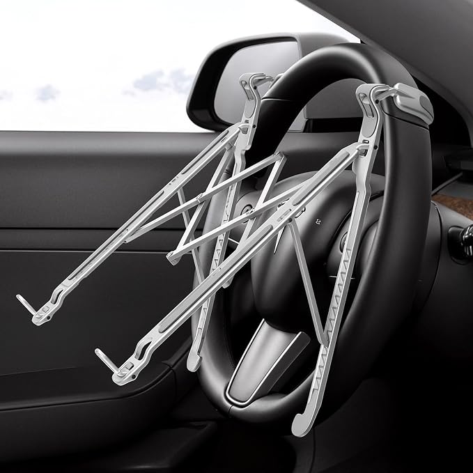 Car Laptop Mount steering Wheel Tray Holder, Height Adjustable Car Desk for Laptop iPad Computer Tablet, Foldable Portable Lap Laptop Stand for Car Vehicle Workstation for Truck SUV Tesla Motorhome by Unknown