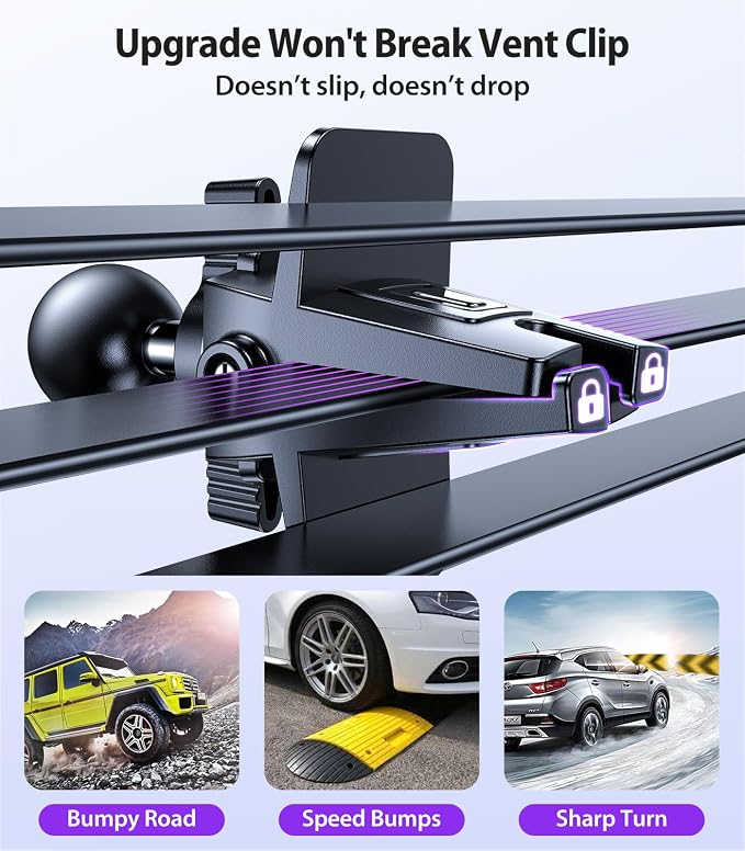 VICSEED for MagSafe Car Mount [Strongest Magnet Power] Car Phone Holder | Magnetic Phone Holder for Car Vent 360 Adjustable Magnetic Phone Mount for iPhone 17 Pro Max 16 15 14 13 12 Plus Mini Purple - Image 5