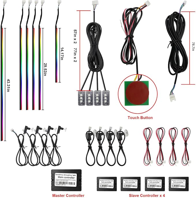 Dreamcolor Acrylic Interior Car Lights, WEBUPAR Car Accessories 18 in 1 Car LED Strip Lights with APP Control and 213 Modes, 175 inches 593 LEDs Fiber Optic Lights, RGB Neon Light Kits - Image 5