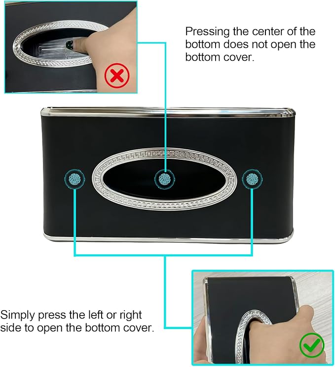 Faux Leather Car Tissue Box for Car Interior, Multi-Function Tissue Holder with Visor Clip, Armrest & Back Seat Napkin Organizer, Vehicle Tissue Dispenser Accessories (Black Hanging) - Image 4