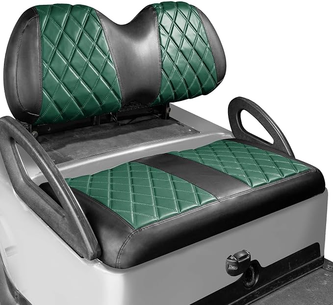 NOKINS Golf Cart Diamond Vinyl Seat Covers Fits Club Car Precedent 2004-UP | OEM Standard Front Seat Cushion,No Nails Required by NOKINS-GolfCartPartsFactory