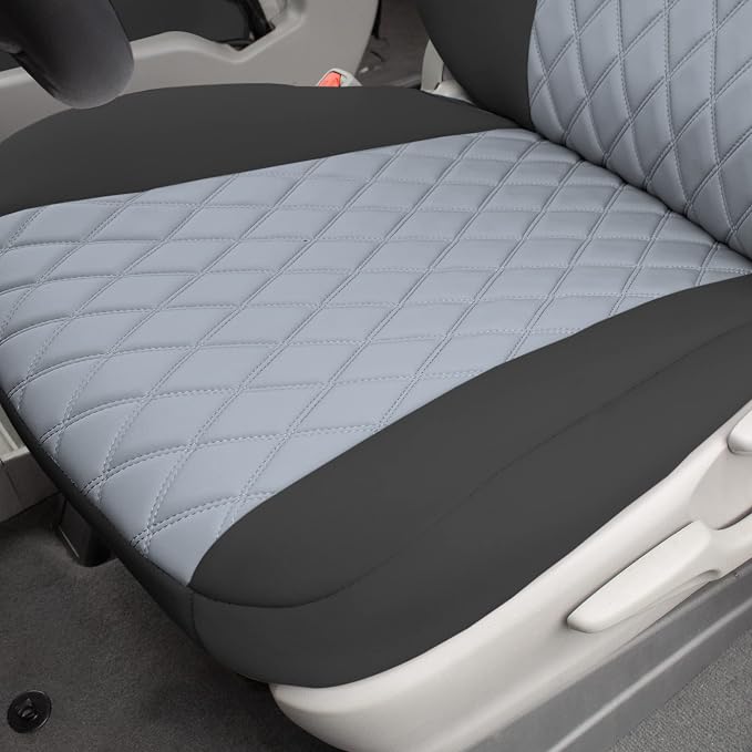 FH Group Custom Fit Car Seat Covers Specifically Made for 2011-2020 Toyota Sienna 7-8 Seater with Ultraflex Neoprene Water Resistant Automotive Seat Covers - Front Set Gray - Image 6