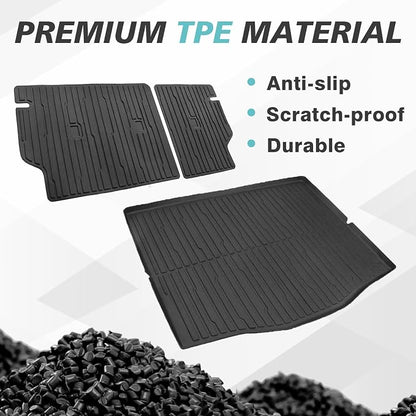 BestEvMod Vehicle Mat Cargo Liner Compatible with Mustang Mach E 2021-2026 Cargo Liner Trunk & Second Row Seats Back Mat Set of 2 All Weather Seat Protector Mat(Trunk Mat+Seats Back Cover) - Image 2