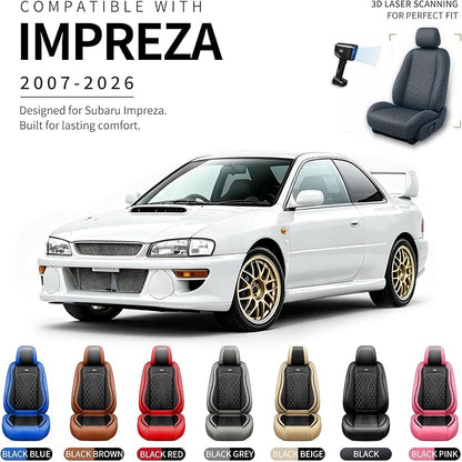 for Subaru Impreza 2012-2026 Car Seat Covers, Full Set, Brown | Luxury Full Coverage Leather Seat Protectors, Waterproof Breathable, Non-Slip, Easy to Install, Airbag Compatible, All-Season - Image 4