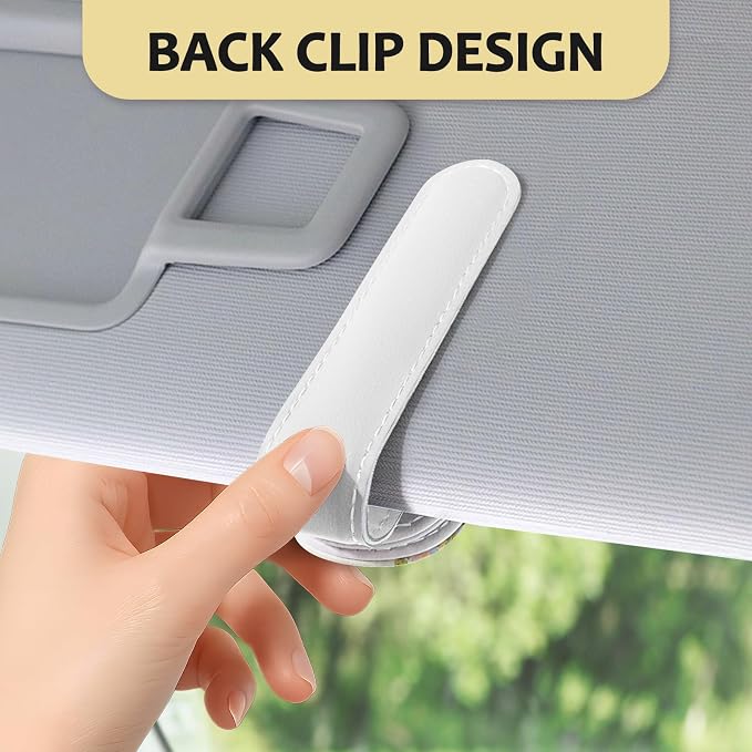 2 Pack Magnetic Leather Sunglass Holder, Universal Magnetic Car Eyeglass Hanger Clip for Different Size Eyeglasses, Car Visor Accessories (Flower Cat) - Image 4