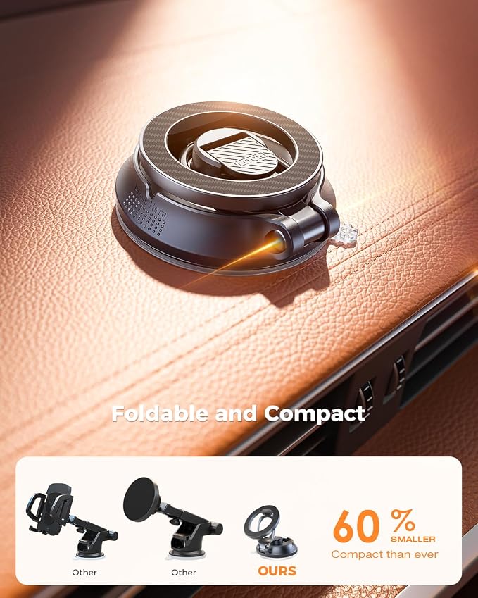 Magnetic Suction Cup Phone Holder for Magsafe, [88+LBS Ultra Grip & 2800gf Magnetic Power] 360° Adjustable Car Phone Mount, Cell Phone Holders for Your Car for iPhone 17 16 15 14 13 12 Series - Image 4