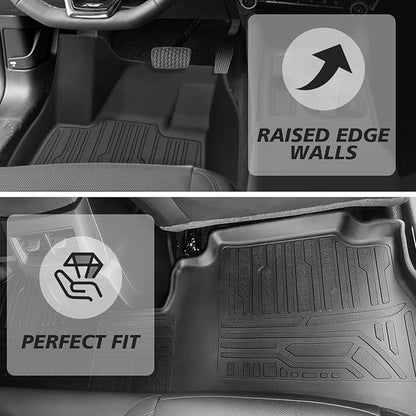 BestEvMod All Weather Liner Floor Mats Compatible with Chevrolet Equinox EV 2026 2025 2024 Accessories Heavyduty Anti-Slip 3D Pattern Waterproof Protect Liner 1st & 2nd Rows Set (Floor Mats) - Image 5