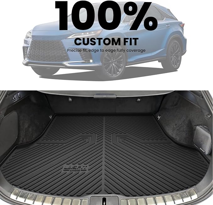 LASFIT Cargo Mat for 2023-2026 Lexus RX RX350 RX350h RX500h, Black | All Weather RX350 RX350h Custom Fit TPE Cargo Liner, Full Coverage Secure-Fit Trunk Liner, Easy to Wash - Image 3