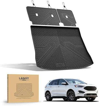 LASFIT Floor Mats&Cargo Backrest Mat for Ford Edge 2015-2024 | Floor Liners Costom Fit All Weather Protection TPE Easy Clean, Keep Your Car Trunk Clean and Tidy,1pcs. - Image 9