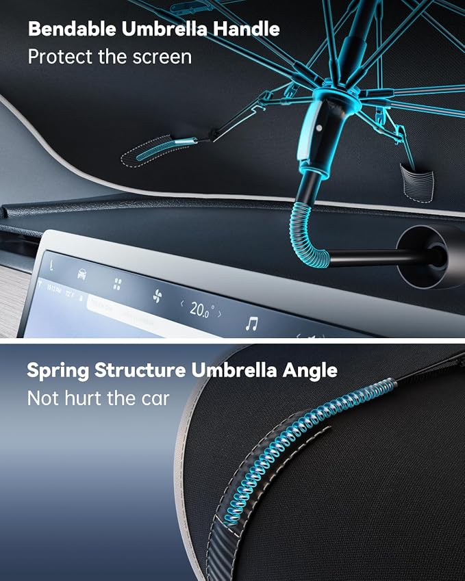 TrySpace Car Windshield Sun Shade Umbrella - [Nano-Ice-Crystal Coatings] Protect Car from Sun Rays & Heat Damage Keep Cool and Protect Interior Medium (56" L x 31" W) - Image 4