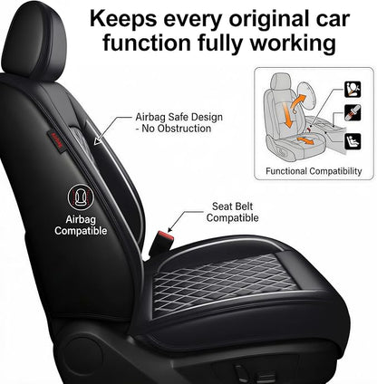 Fit for RAV4 Seat Covers Compatible with Toyota RAV 4 2007-2025 2026 - Waterproof Breathable Leather Automotive Seat Cushions Protector,Airbag Compatible,Full Set 5 Seats(Whiteline) - Image 7
