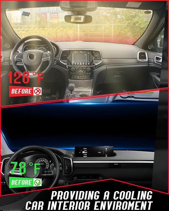 Custom Fit Windshield Sun Shade for Dodge Ram 1500 2019-2025 2026 | Foldable, Easy to Install & Store, Full Coverage, 210T Reflective Fabric, Blocks 99% of UV Rays - Image 3