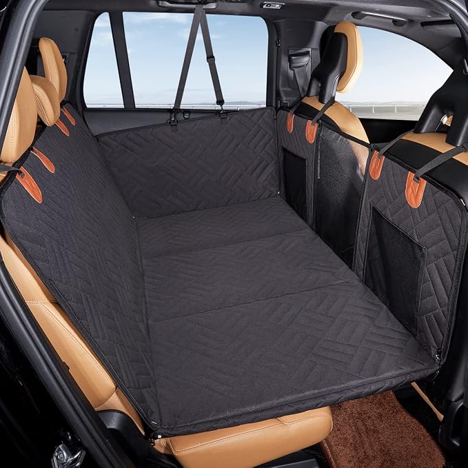 Hard Bottom Dog Car Seat Cover for Back Seat,Seat Extender for Dogs | Strong Support,More Rest Space,Waterproof, Scratch Resistant,Car Seat Protector,Dog Hammock for Car/SUV/Small Truck - Image 8