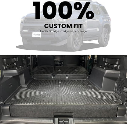 LASFIT Cargo Mat for Toyota 4Runner 2025 2026 (Only Fit Hybrid & 5-Seats) | All Weather Custom Fit Anti-Slip Pet Friendly Easy Clean TPE Trunk & Backrest Mats for 6th Gen 4Runner, Black - Image 4