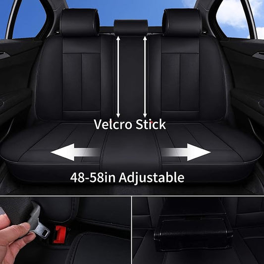 Coverado Car Seat Covers, Seat Covers for Cars, Waterproof Leather Auto Seat Protectors, Leather Car Seat Cushion, Car Interiors Accessories Universal Fit for Most Cars - Image 2