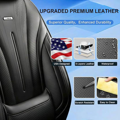 Fit Renegade Seat Covers Custom Fit for Jeep Renegade 2015-2023, Full Set | Premium Leather Full Coverage Protectors, Waterproof, Breathable, Scratch Resistant, Easy Wipe, Airbag Compatible, Black - Image 3