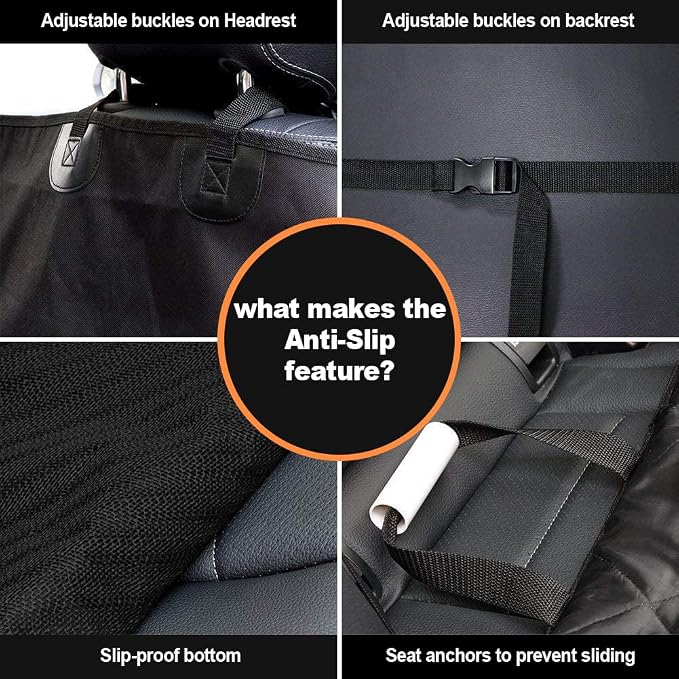 AsFrost Dog Car Seat Cover for Cars SUVs Trucks, Thicked 600D Oxford Heavy Duty Waterproof Front Car Seat Covers for Dogs Durable Nonslip Padded Pet Car Seat Protector with Side Flaps, 2 Pack | Thicked 600D Oxford,Heavy Duty, Waterproof,Durable, Nonsli... - Image 5