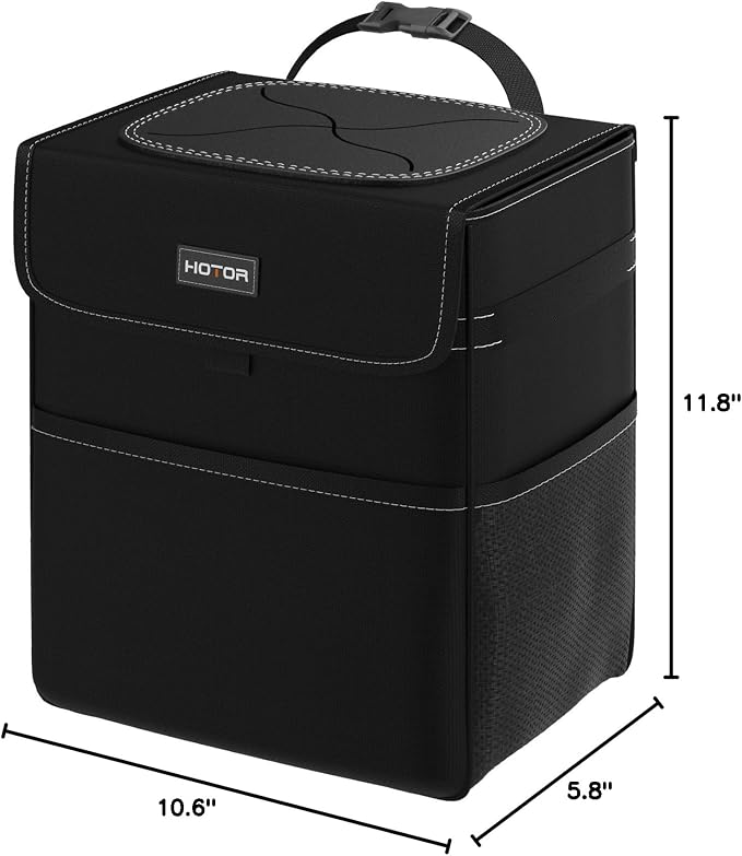 HOTOR Car Trash Can, Leak-Proof Car Organizer, Black | 3.5-Gallon, Storage Bag for Back, Front or Console of Cars, Sedans, SUVs & Trucks, Easy-to-Install Car Accessory for Interior - Image 2