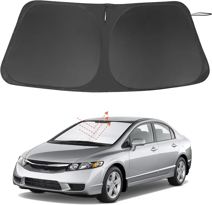 Windshield Sun Shade for 2006-2011 Honda Civic Accessories | Full covered, Foldable & Durable, Block UV Rays, Reduce Heat, Easy to install, Keep Car Cooler by LHFLIVE
