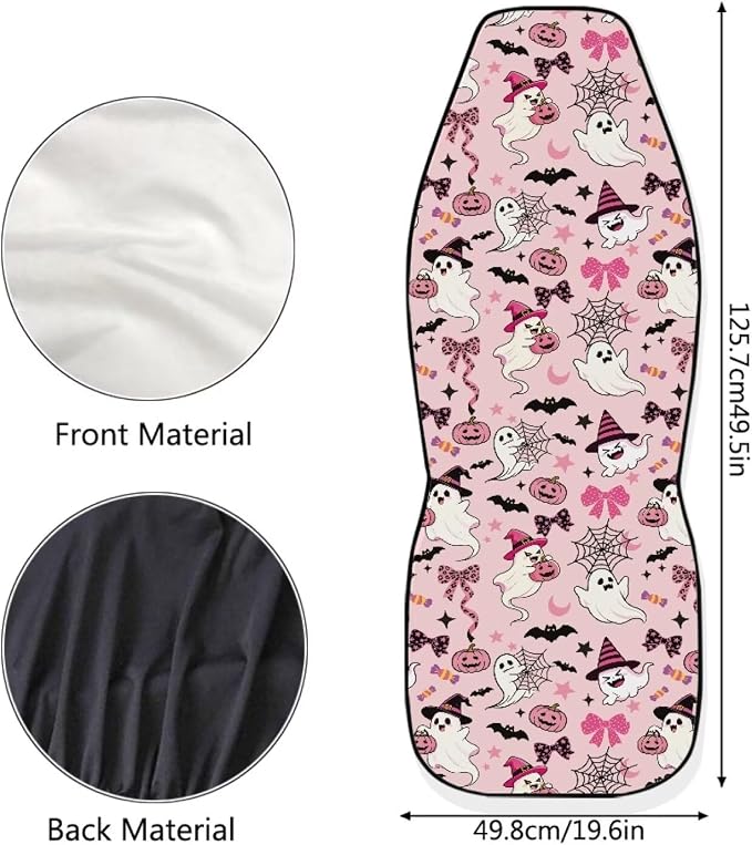 Halloween Ghost Bats Cute Car Seat Covers for Front Seat Only | Washable and Breathable Bucket Seat Covers for Women Automotive Interior Decor Universal for Sedan Truck SUV Van - Image 5