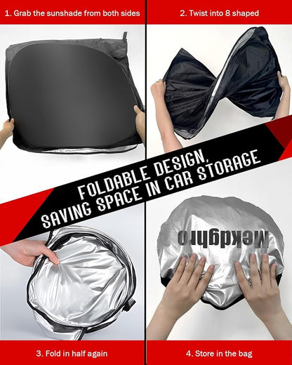 Custom Fit Windshield Sun Shade for Honda Fit 2015-2020 | Foldable, Easy to Install & Store, Full Coverage, 210T Reflective Fabric, Blocks 99% of UV Rays - Image 6