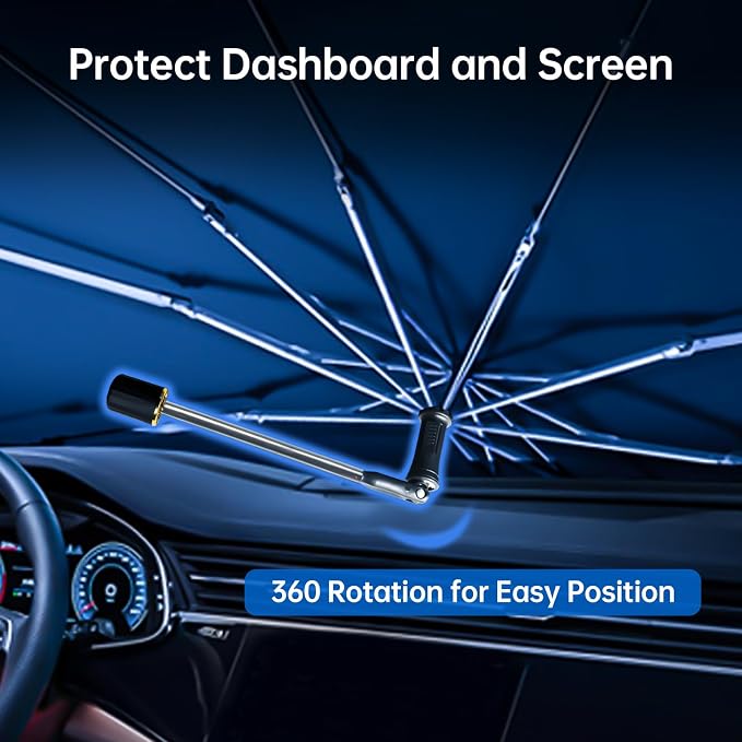 Windshield Sun Shade Umbrella for Kia Optima 13-15 Front Window Cover | Portable Sunshade, Compact Auto Sun Shield Visor for UV Protection, Keep Car Cool Accessories - Image 4